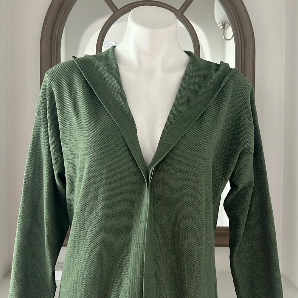 NWT Merokeety Long Cardigan w/Pockets Open Front in Olive, Size S New w/Tag